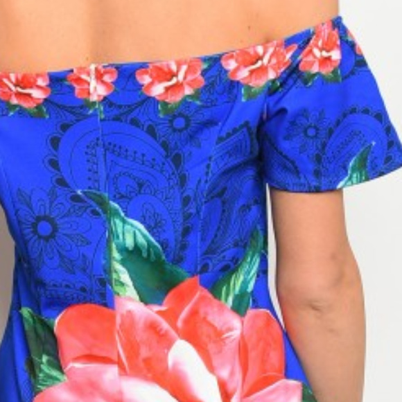 ROYAL FLORAL DRESS @ LAST TWO - Picture 5 of 5